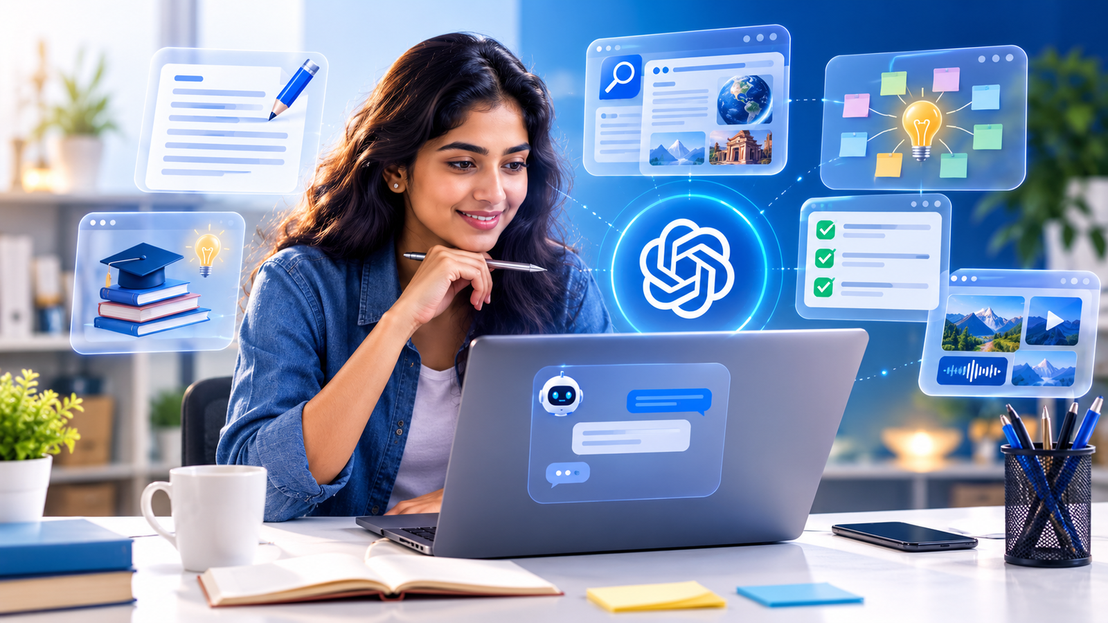ChatGPT uses for beginners on a laptop